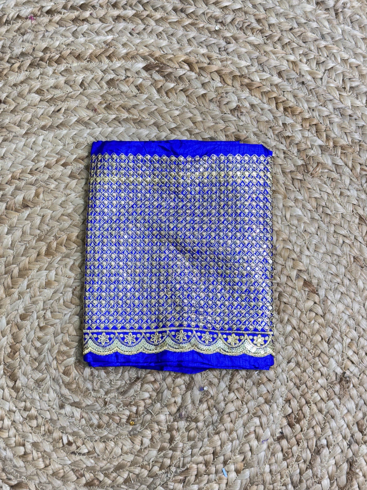 Royal Blue Machine Work Blouse