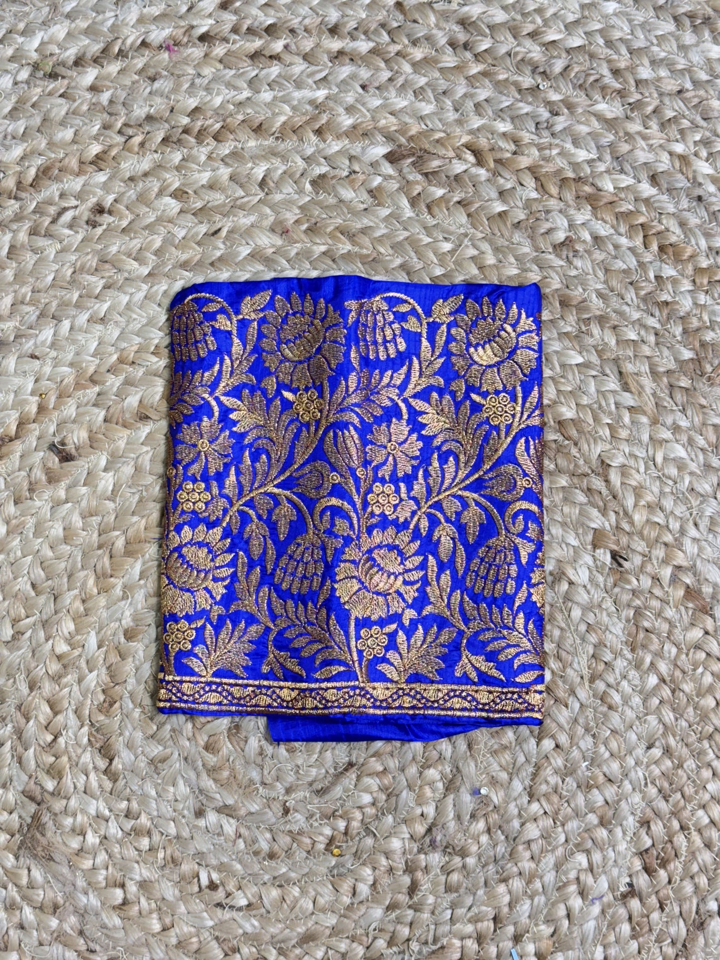 Royal Blue Machine Work Blouse