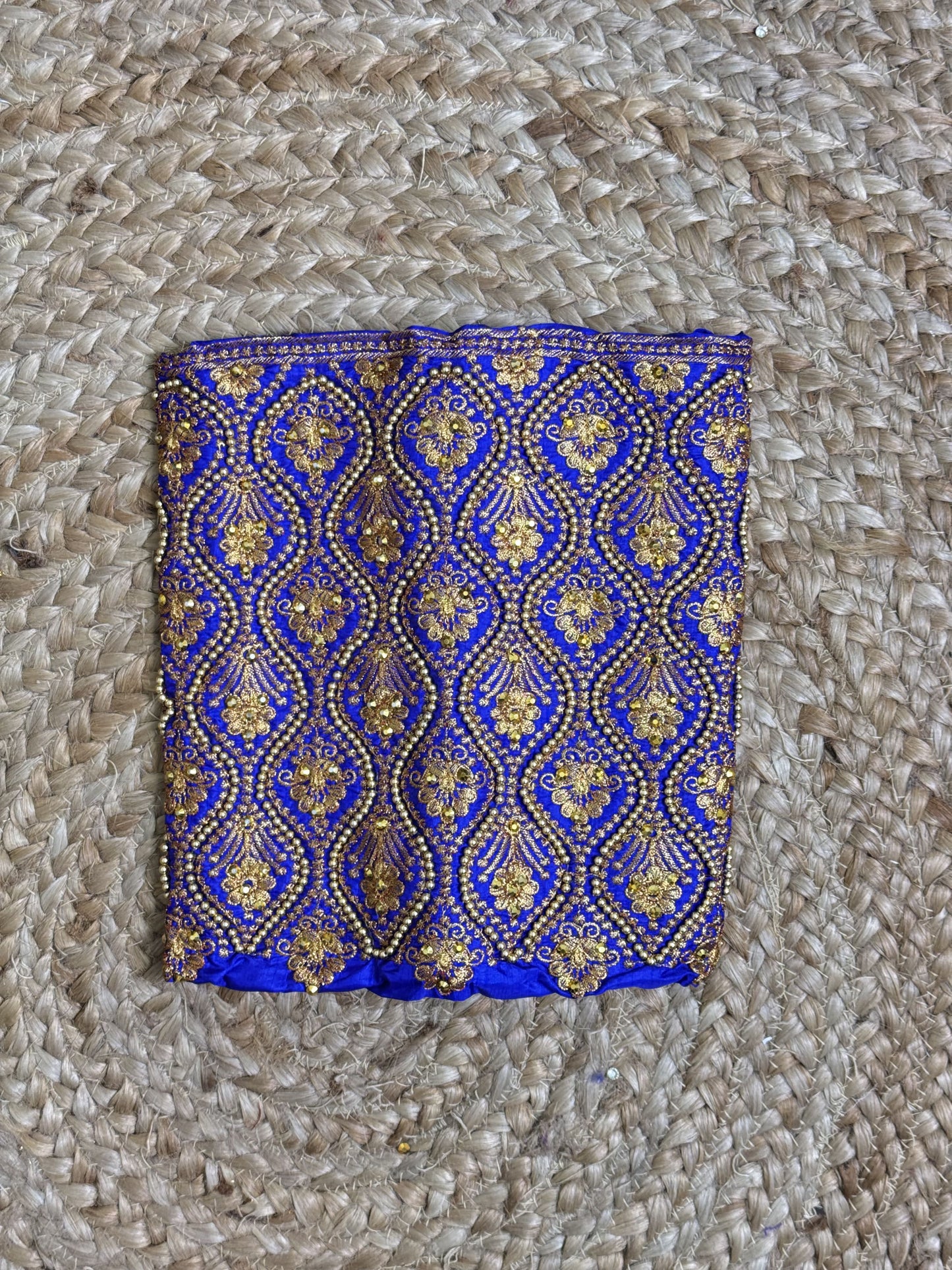 Royal Blue Machine Work Blouse