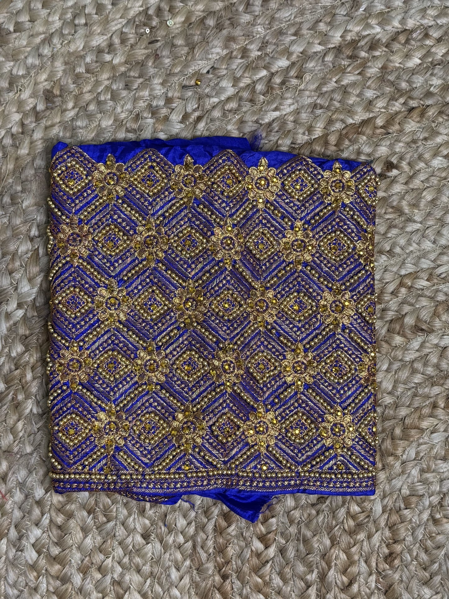 Royal Blue Machine Work Blouse