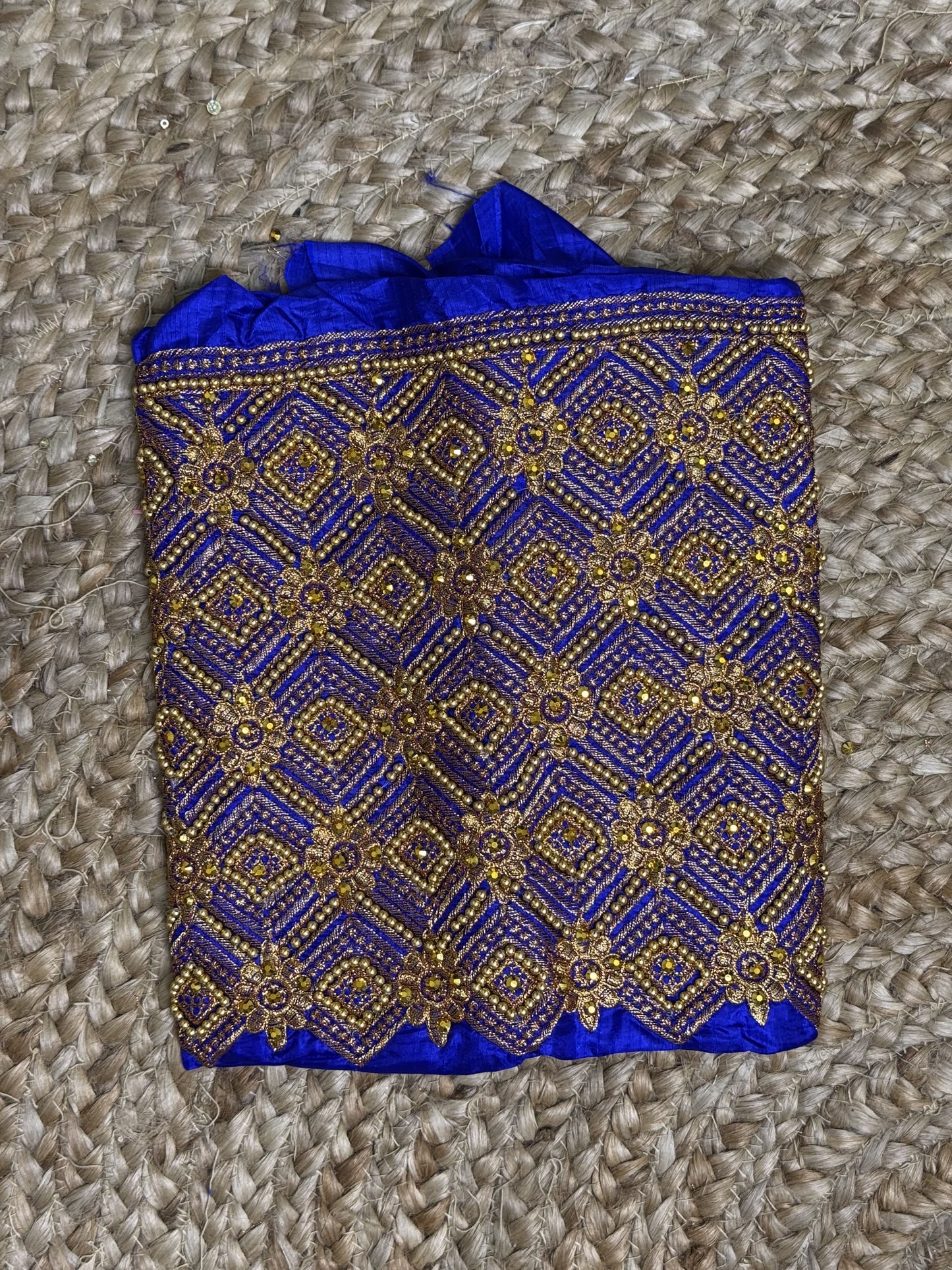 Royal Blue Machine Work Blouse