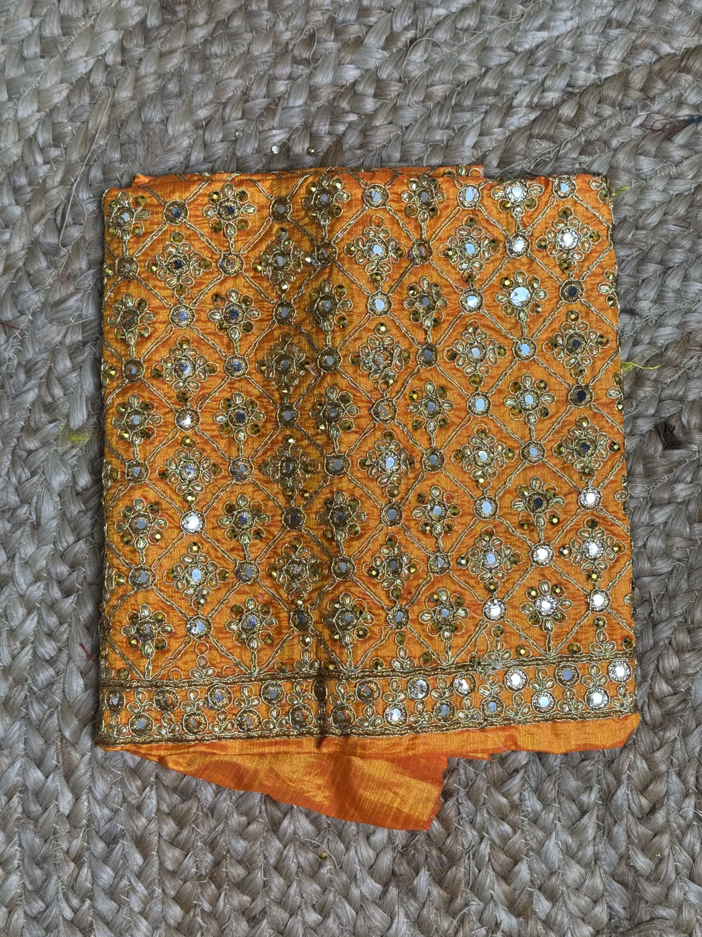 Orange Machine Work Blouse