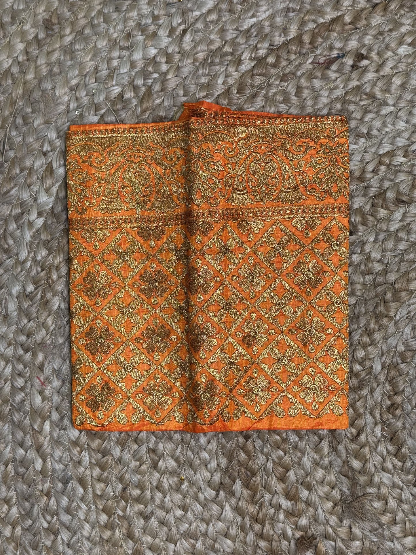 Orange Machine Work Blouse