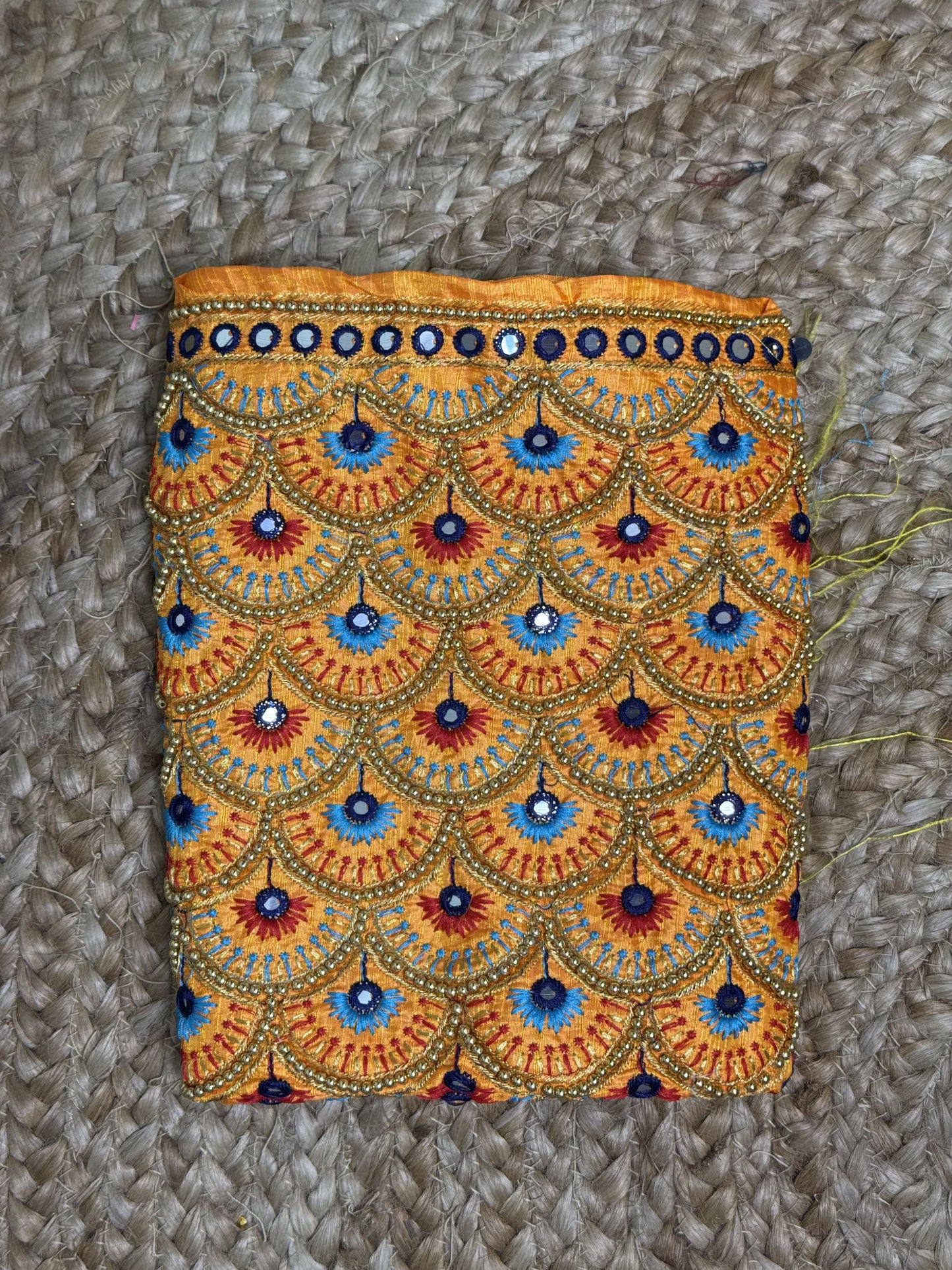 Orange Machine Work Blouse