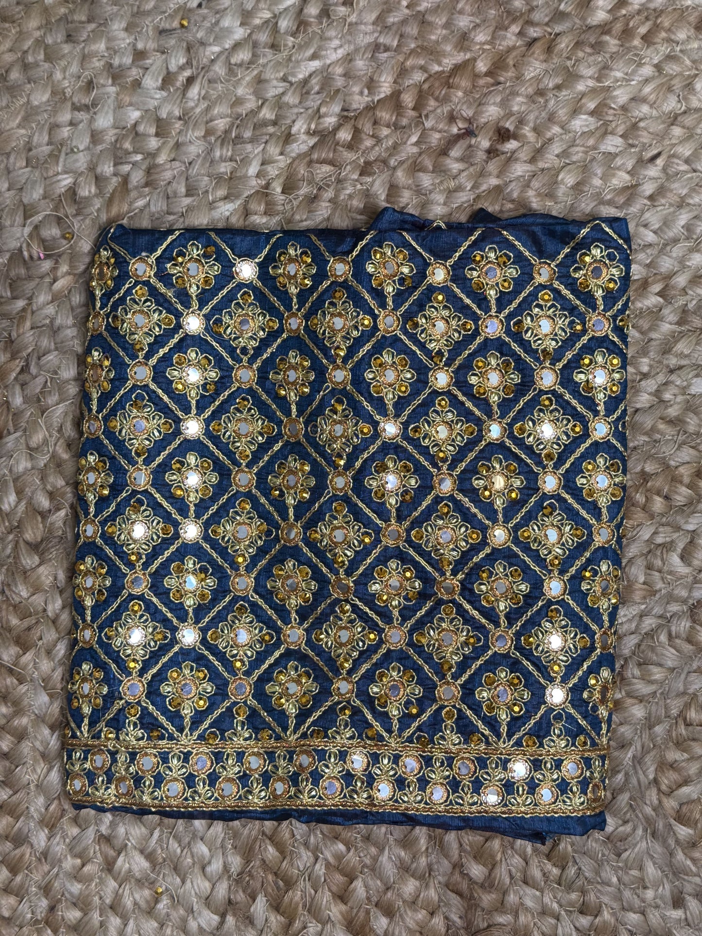 Peacock Blue Machine Work Blouse