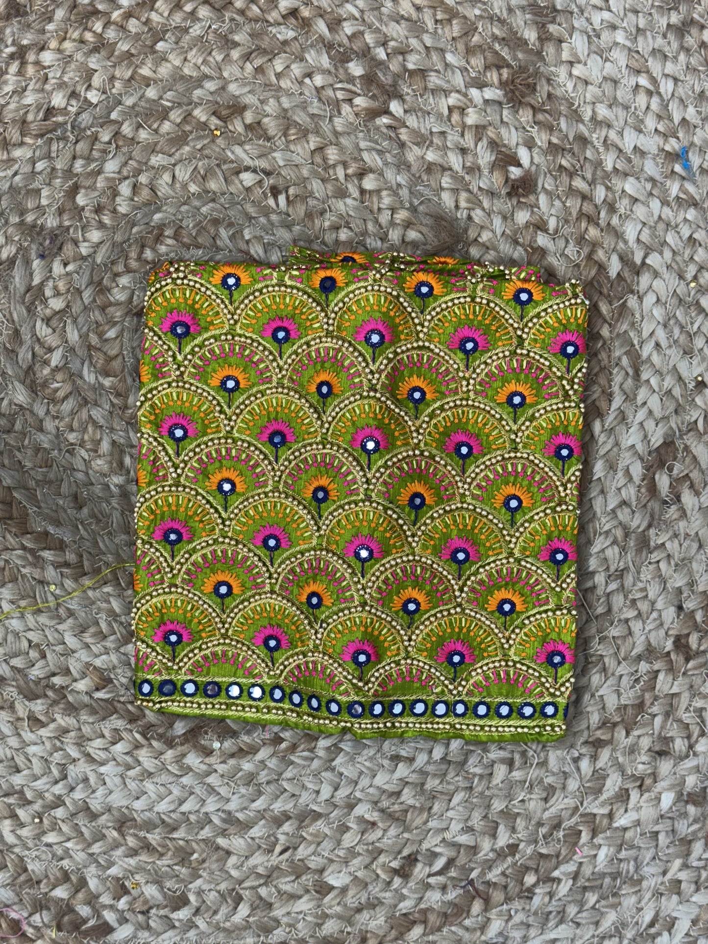 Mehandi Green Work Blouse