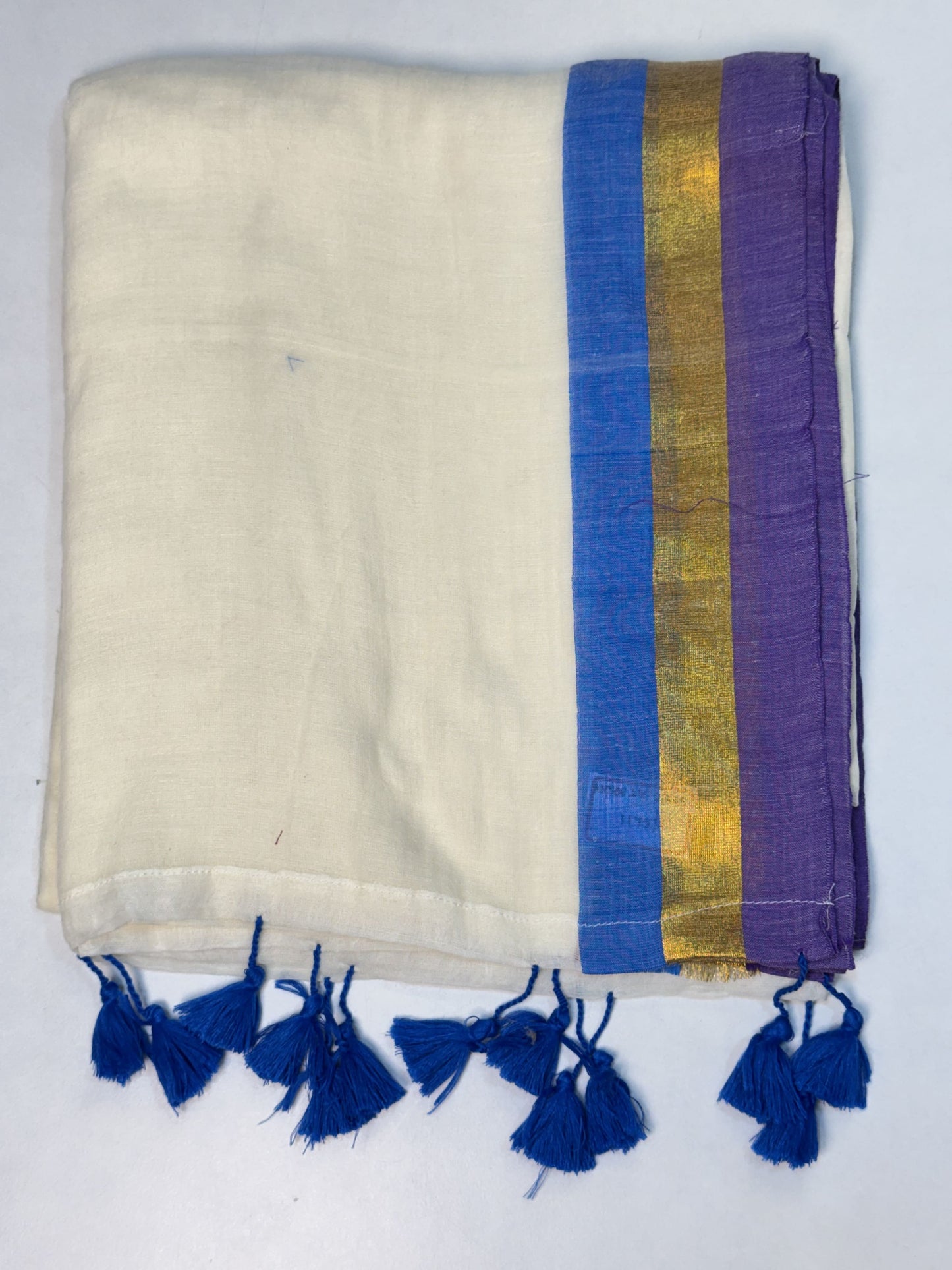 Half-White Pure Mul Cotton Saree