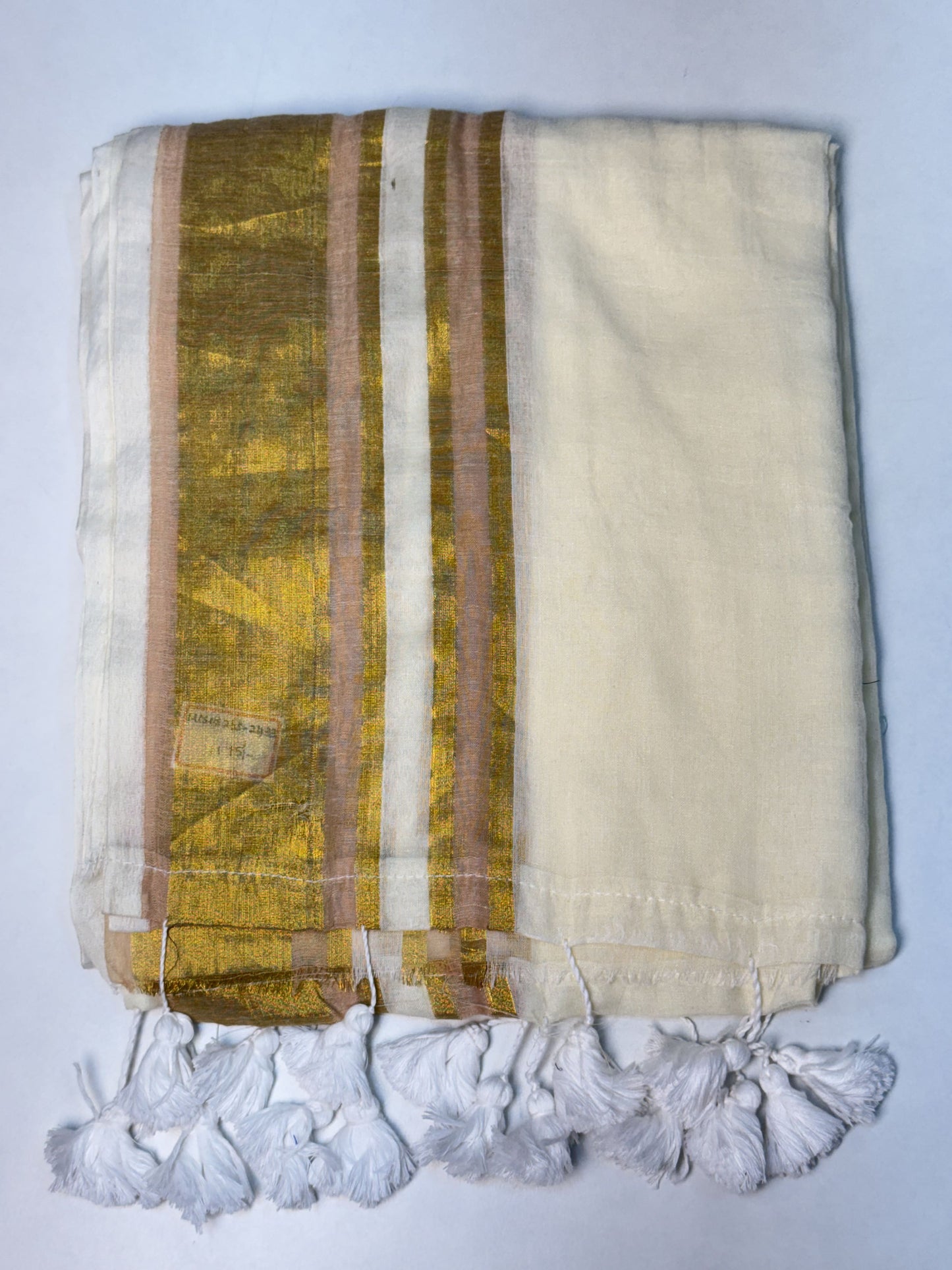 Half-White Pure Mul Cotton Saree
