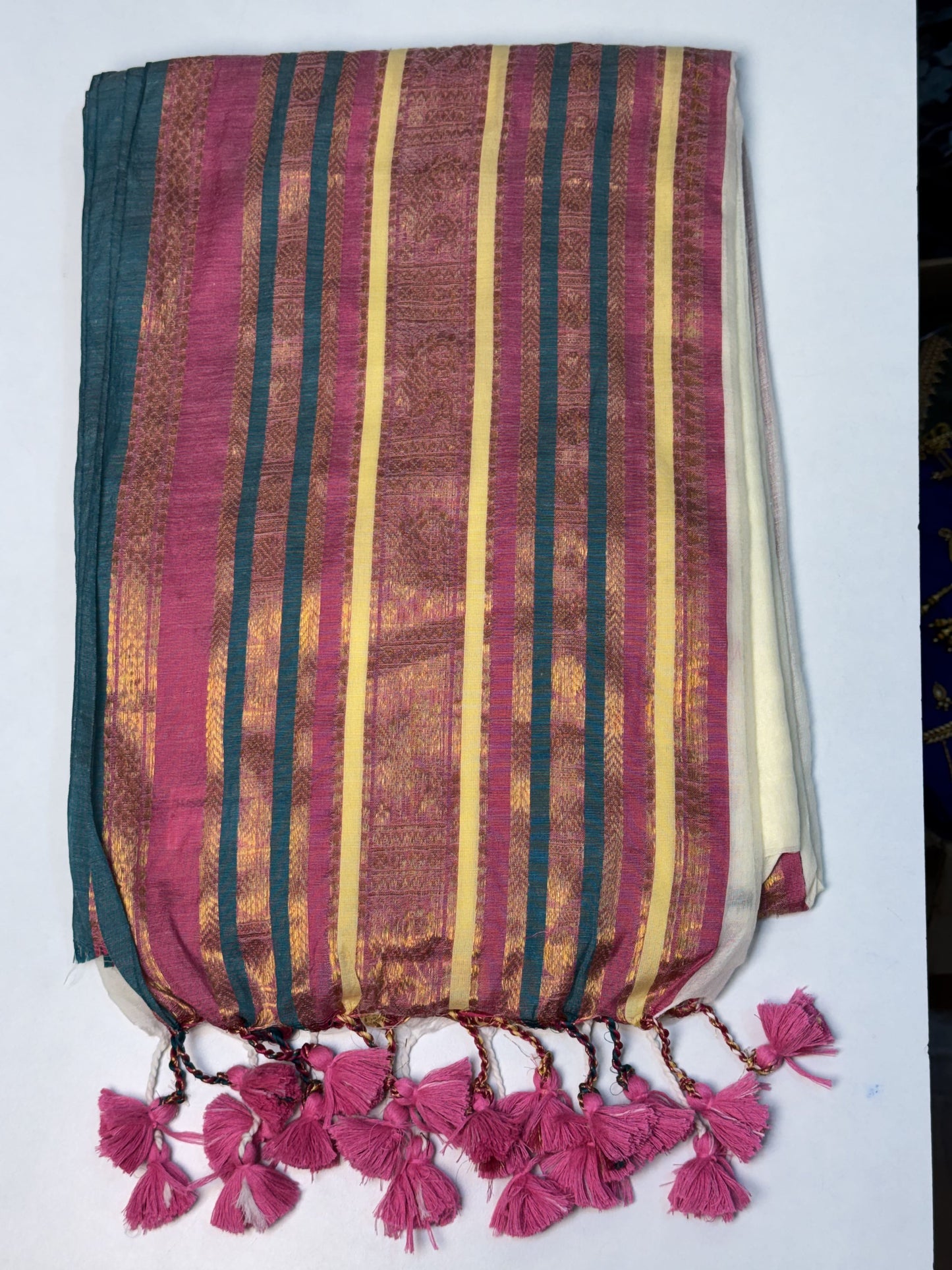 Half-White Pure Mul Cotton Saree