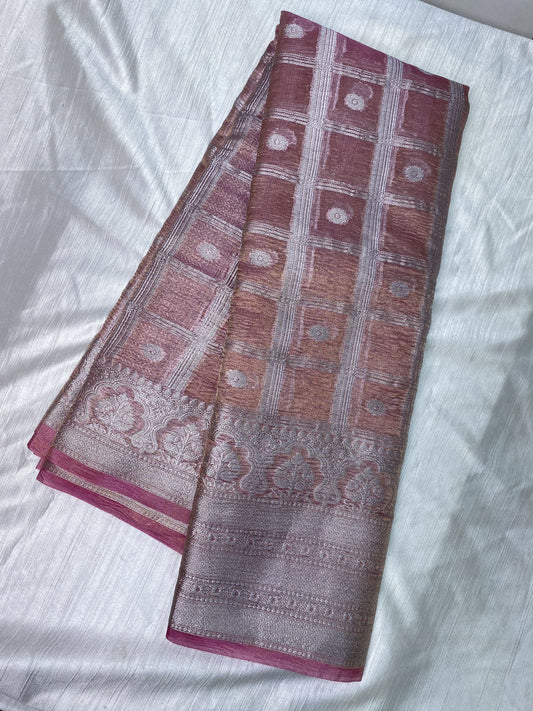 Light Pink Tissue Saree