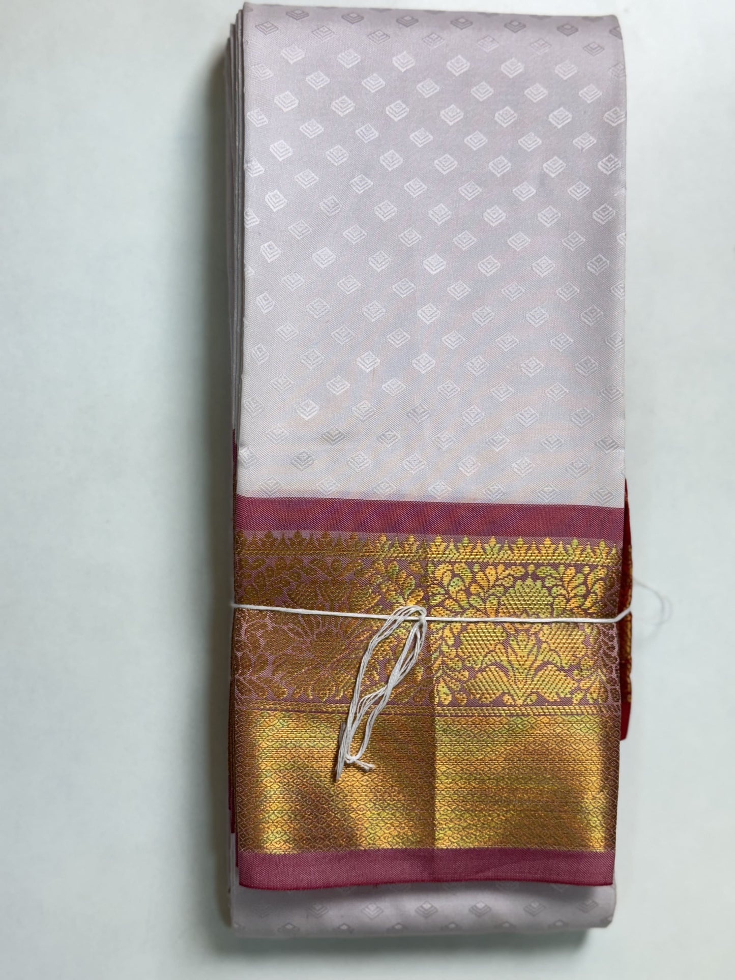 White Semi Silk Saree