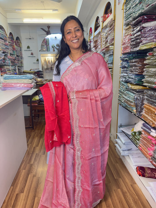 Pink Designer Saree
