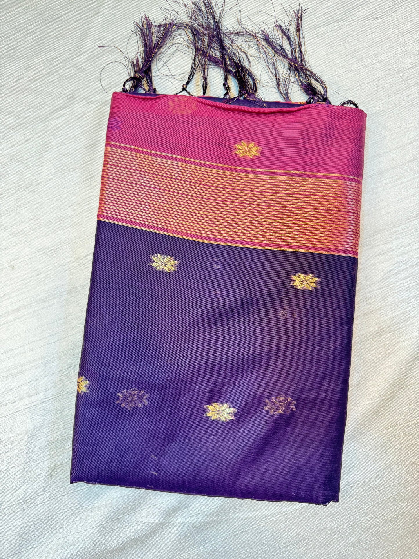 Wine Pink Cotton Saree