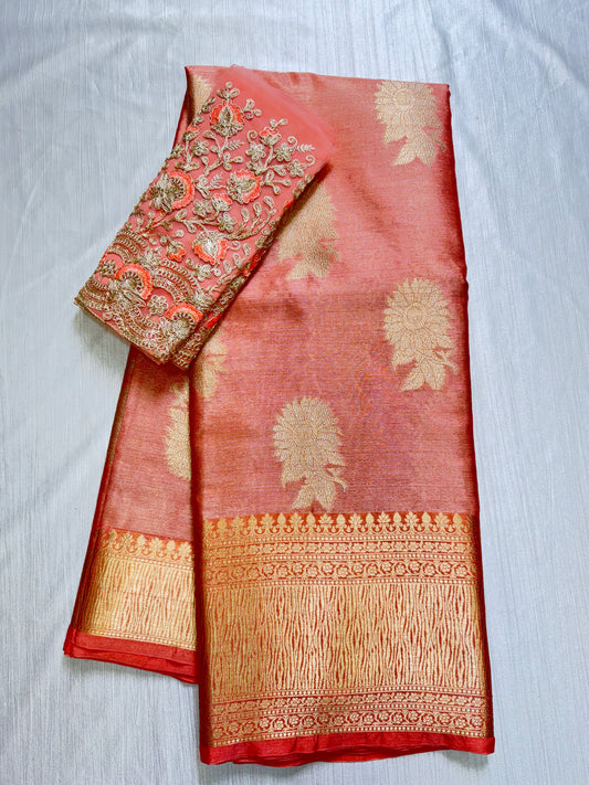 Orange Tissue Saree