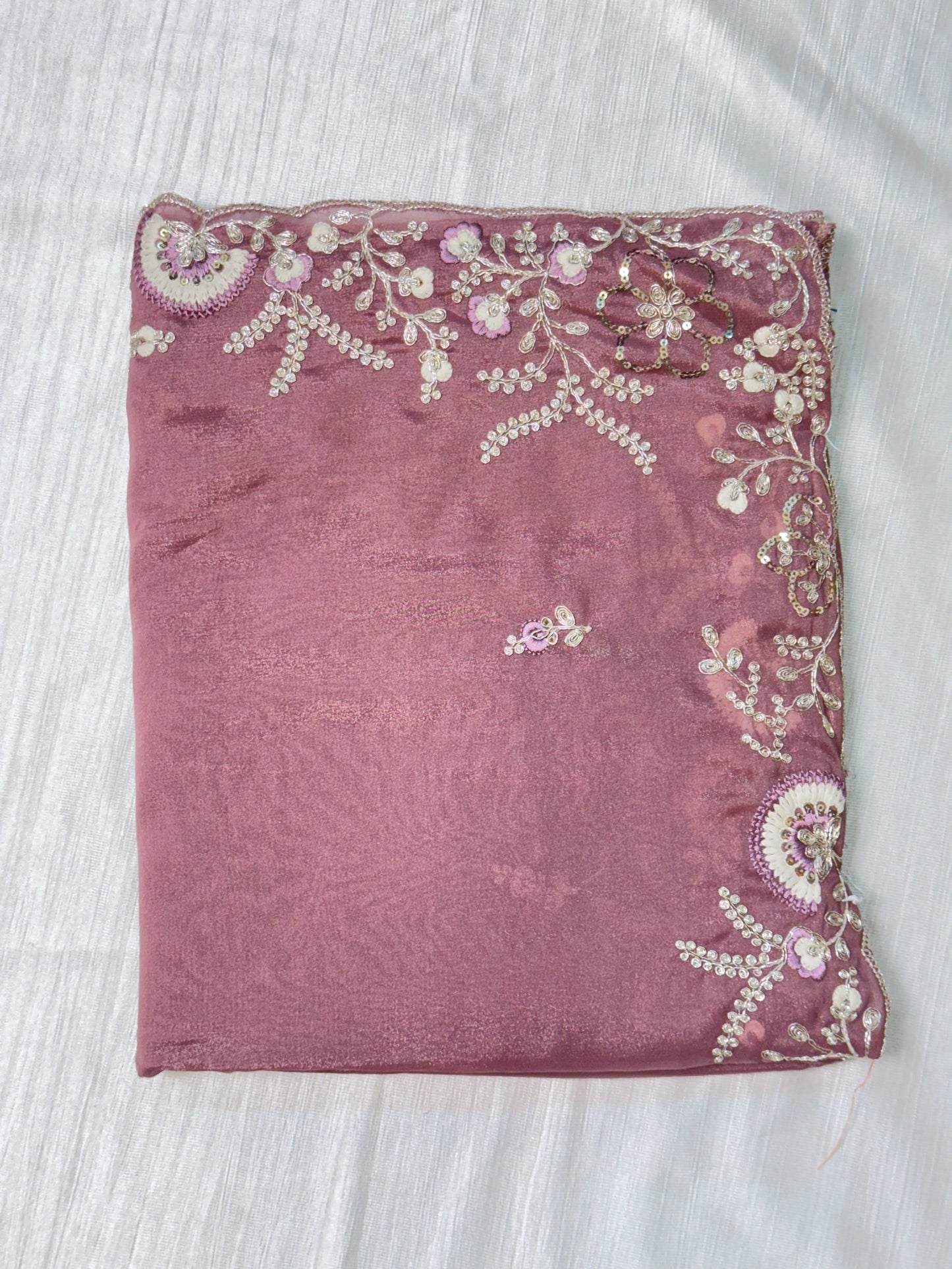 Baby Lilac Designer Saree with work blouse
