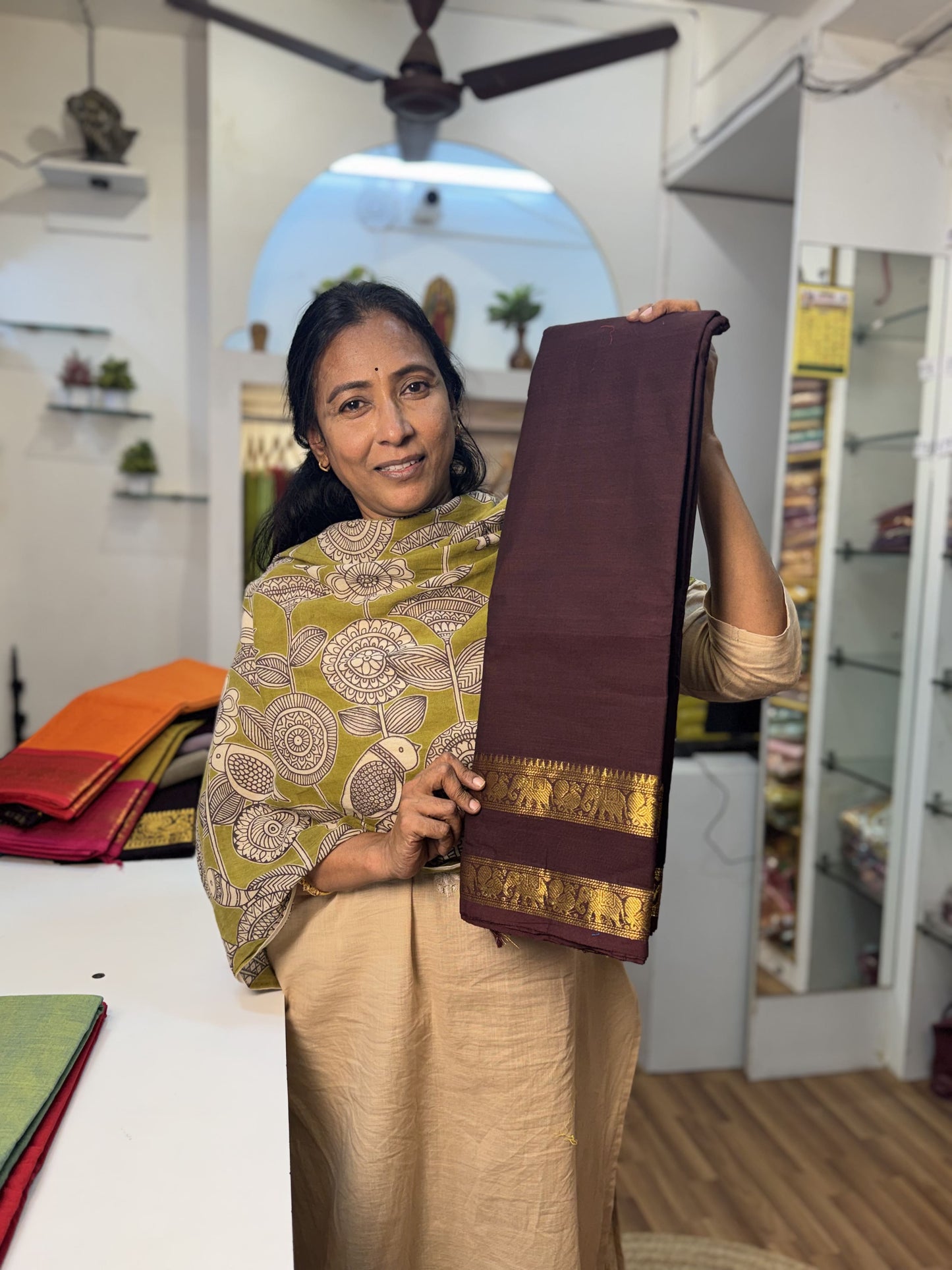 Brown Chettinad Cotton