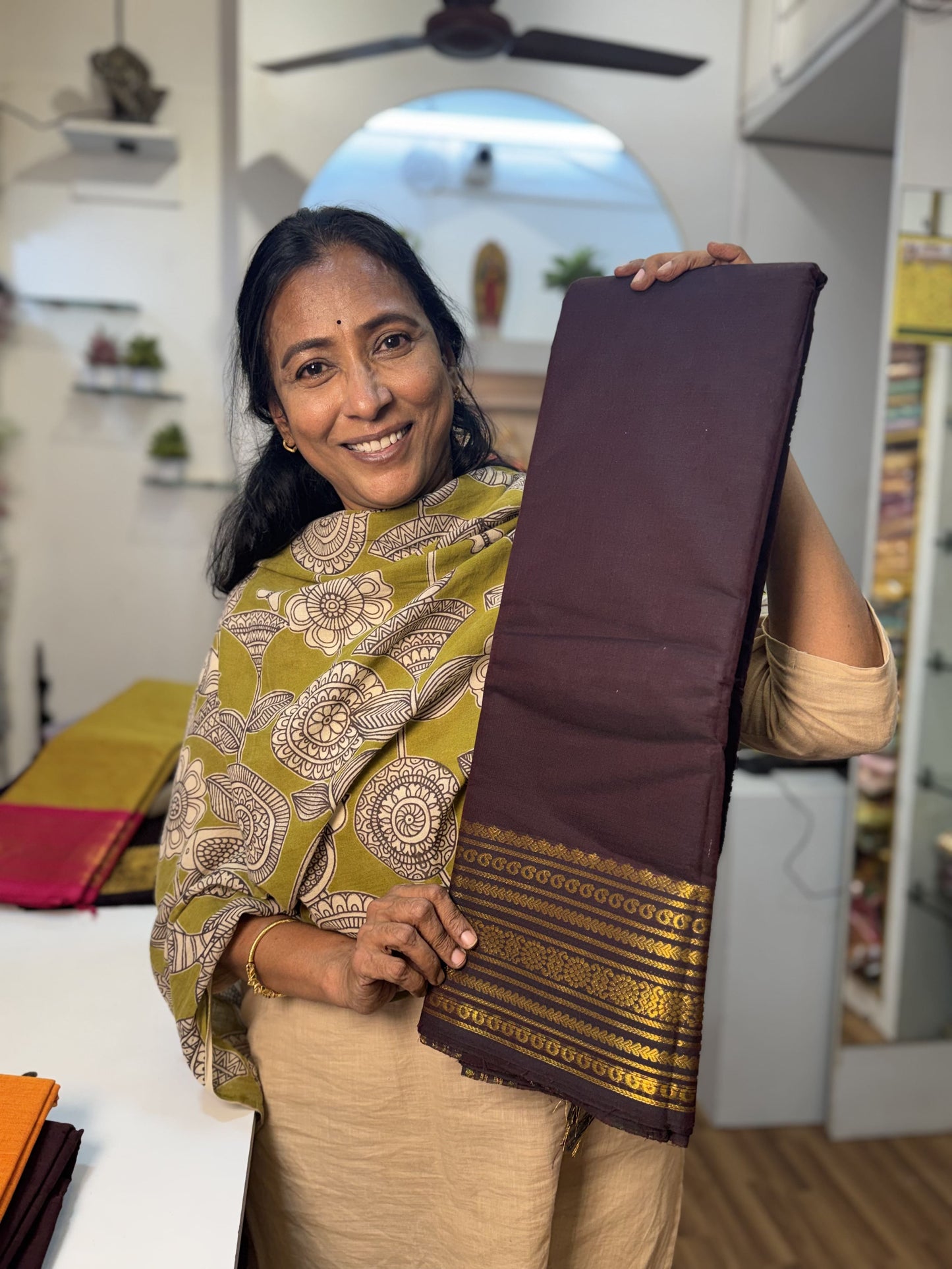 Brown Chettinad Cotton