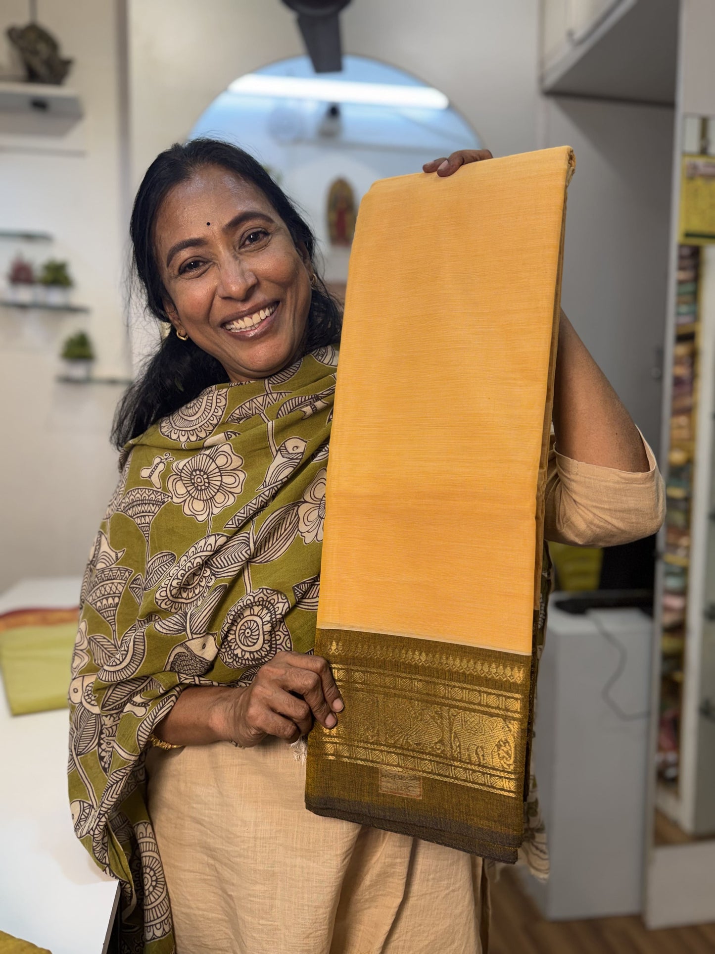 Sandal Yellow Chettinad Cotton