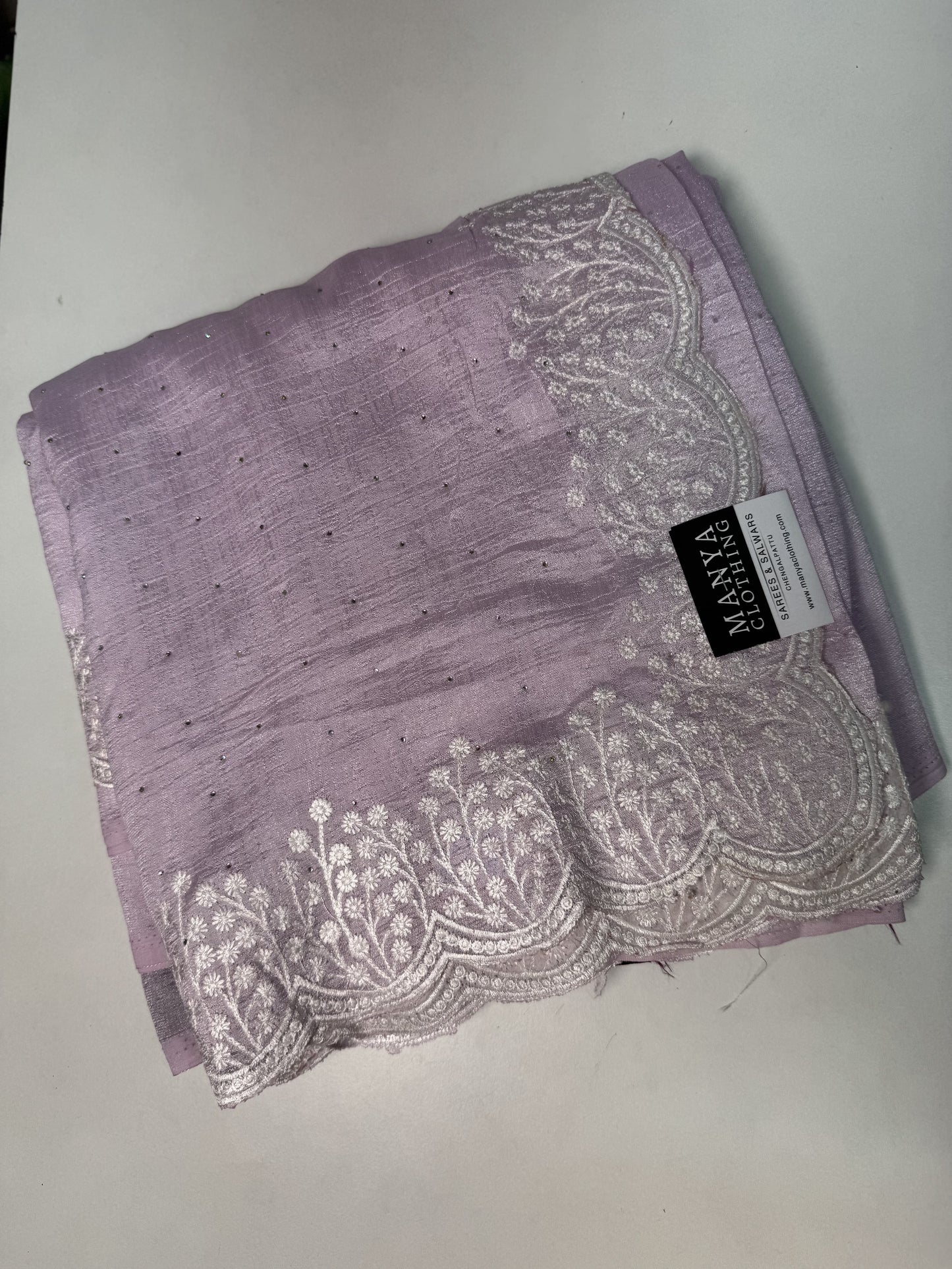 Baby Lavender Designer Georgette Saree