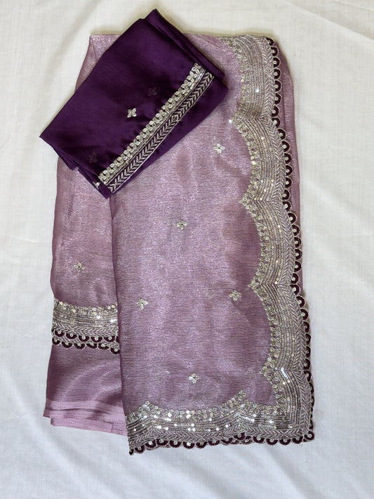 Lavender Designer Saree