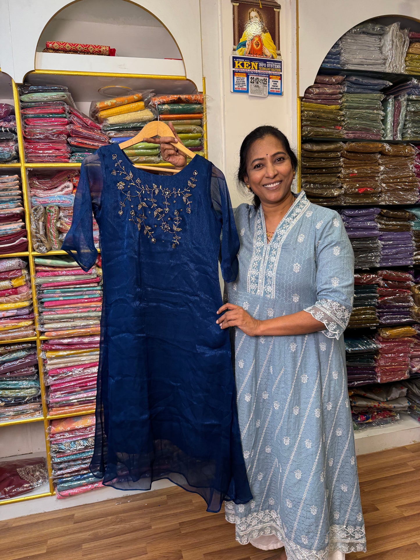 Peacock Blue Ready to wear Kurthi