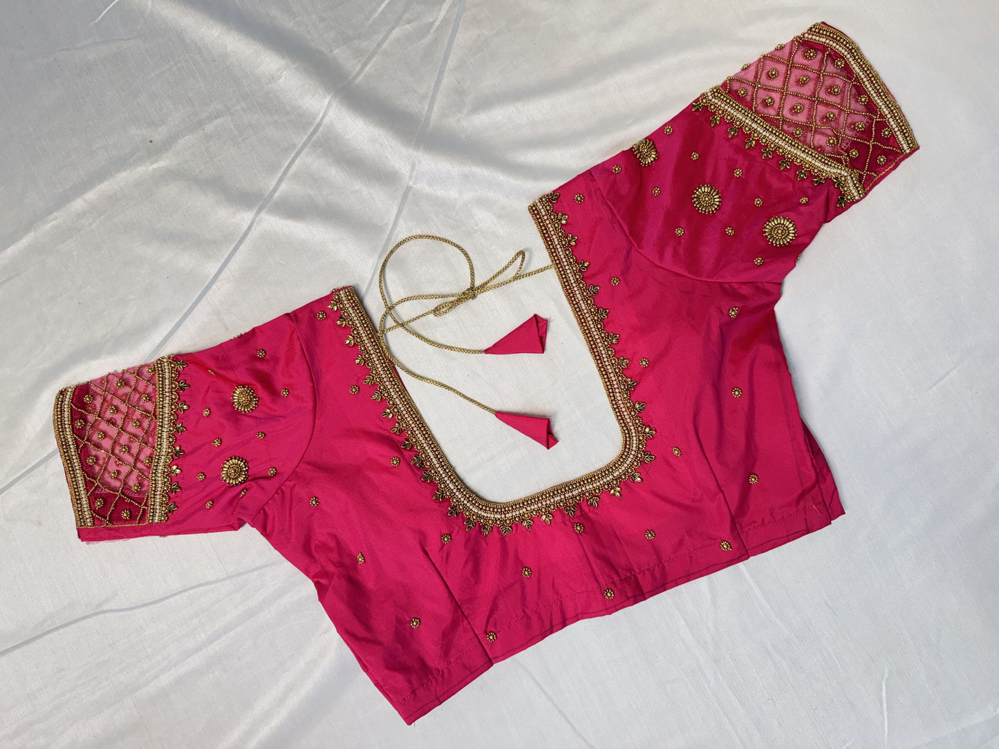 Pink Ready to Wear Hand Work Blouse