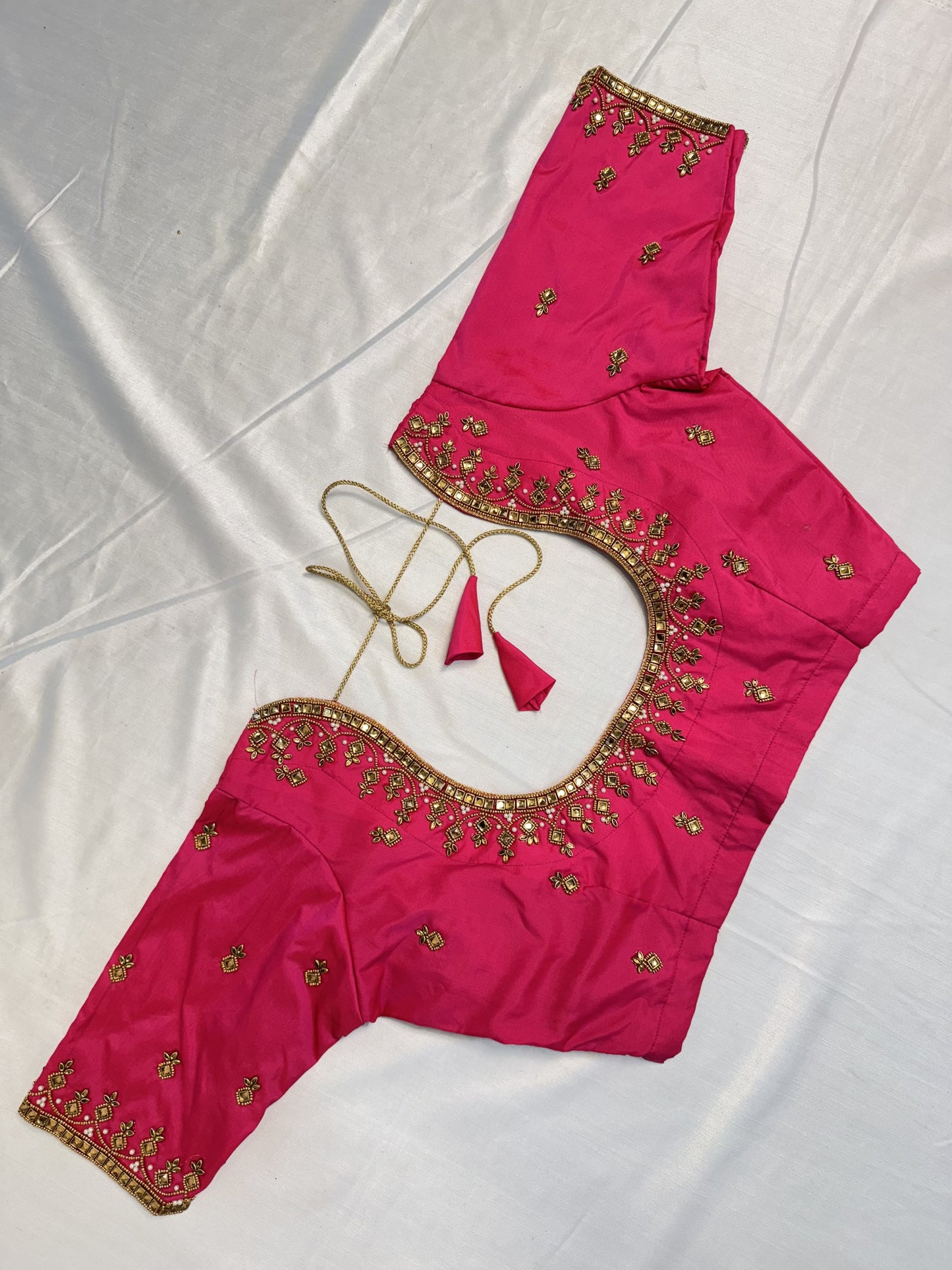 Pink Ready to Wear Hand Work Blouse