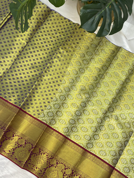 Golden Purple Pattu Pavadai Sattai