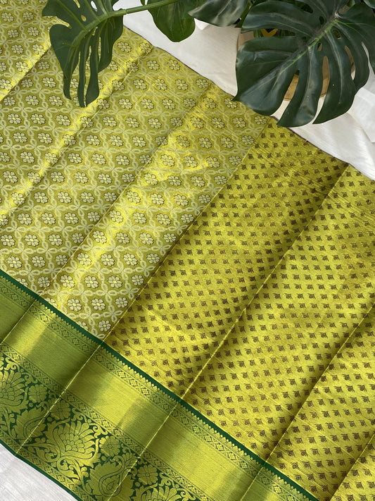 Golden Green Pattu Pavadai Sattai