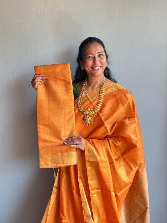 Honey Colour Semi Tusser Saree