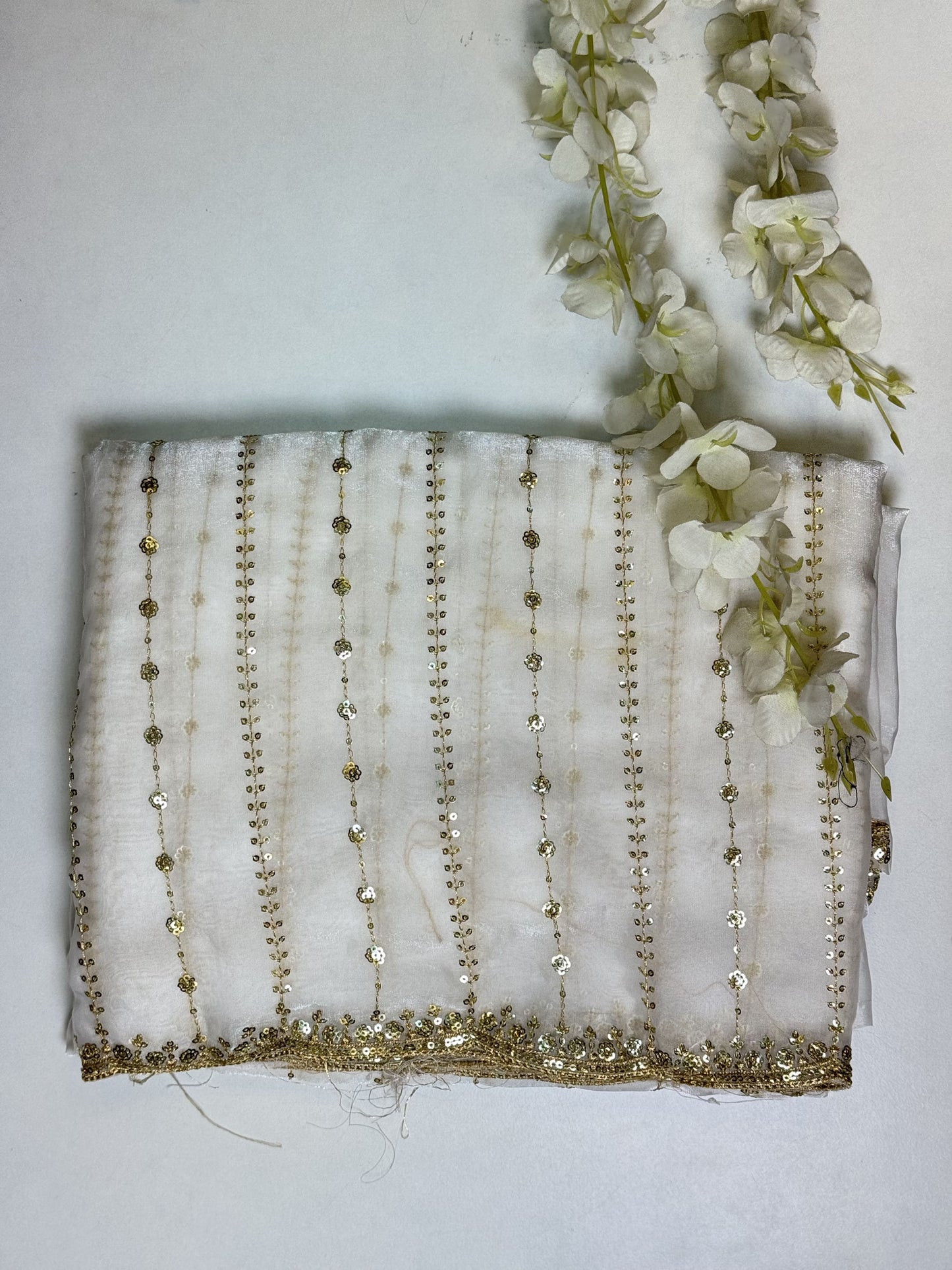 White Space Silk Designer Saree