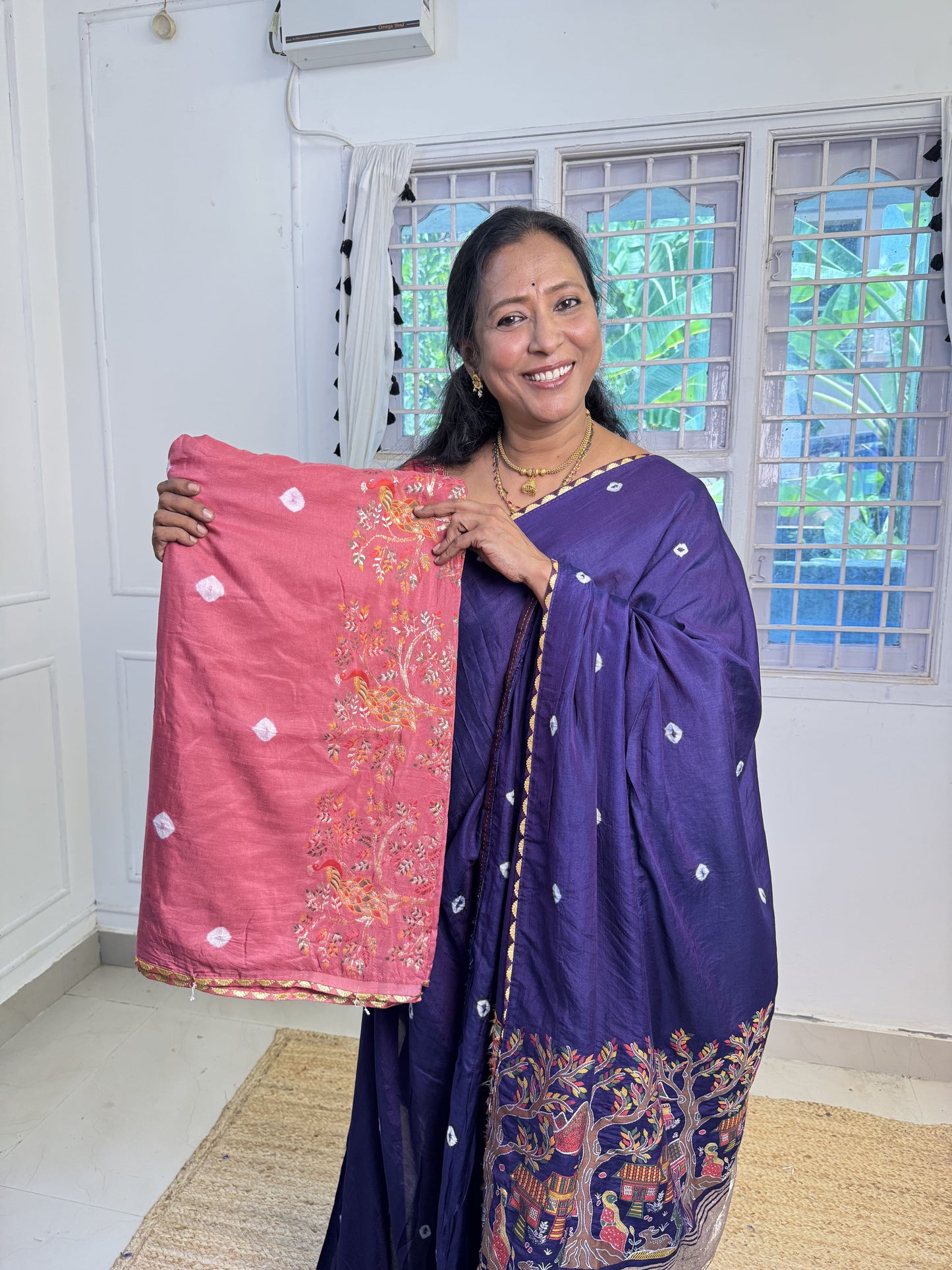 Pink Cotton Saree