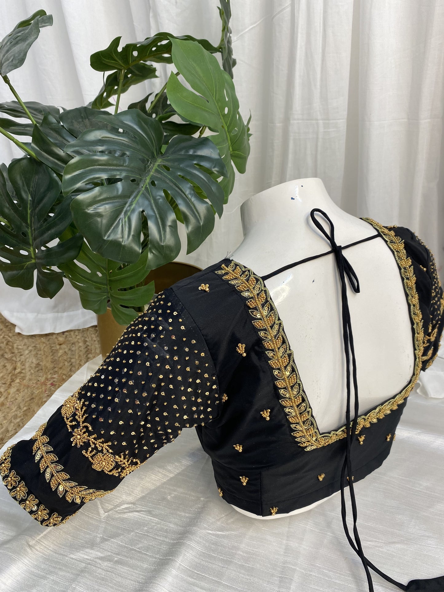 Black Ready to Wear Hand Work Blouse