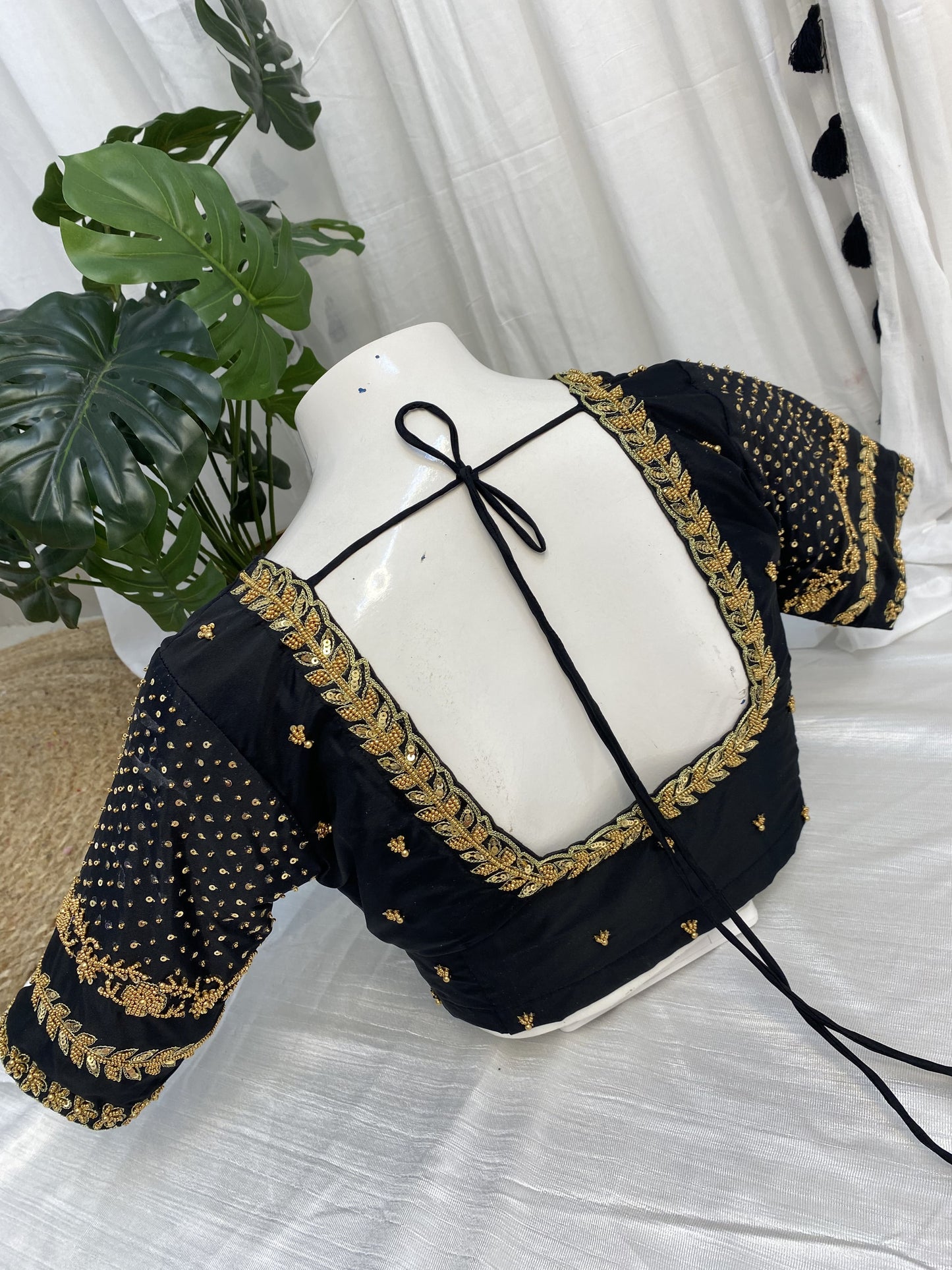 Black Ready to Wear Hand Work Blouse