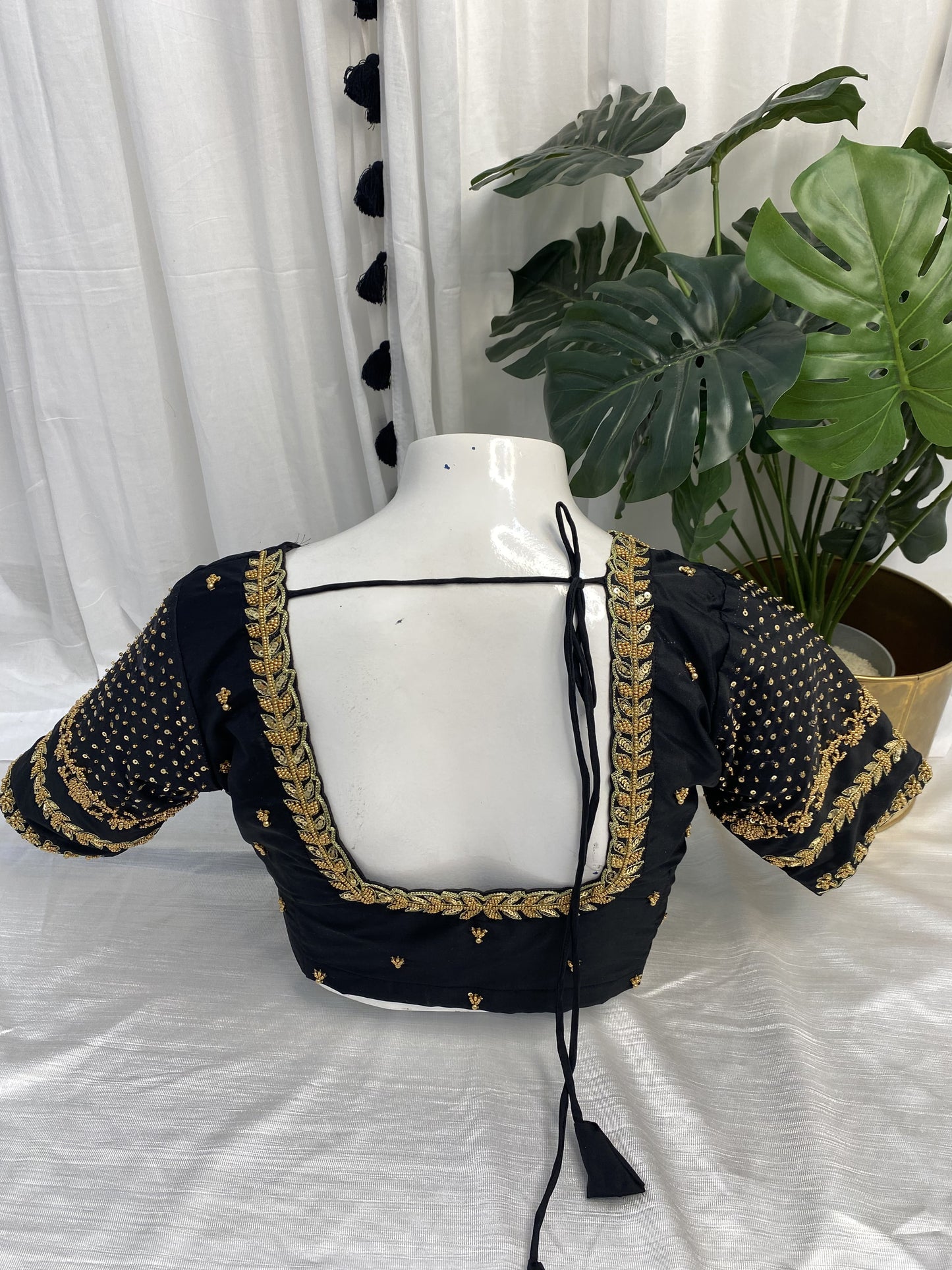 Black Ready to Wear Hand Work Blouse
