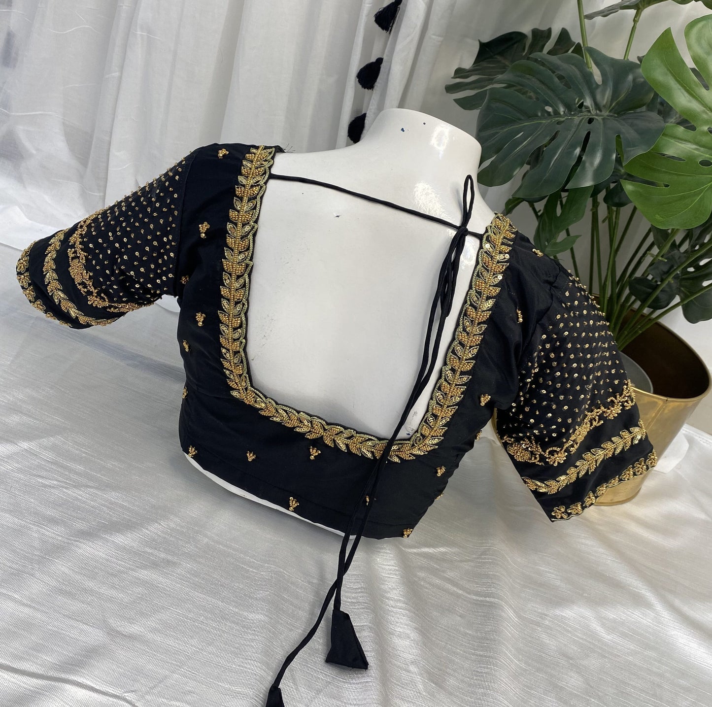 Black Ready to Wear Hand Work Blouse