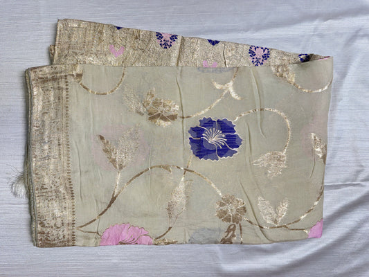 Half White Georgette Saree