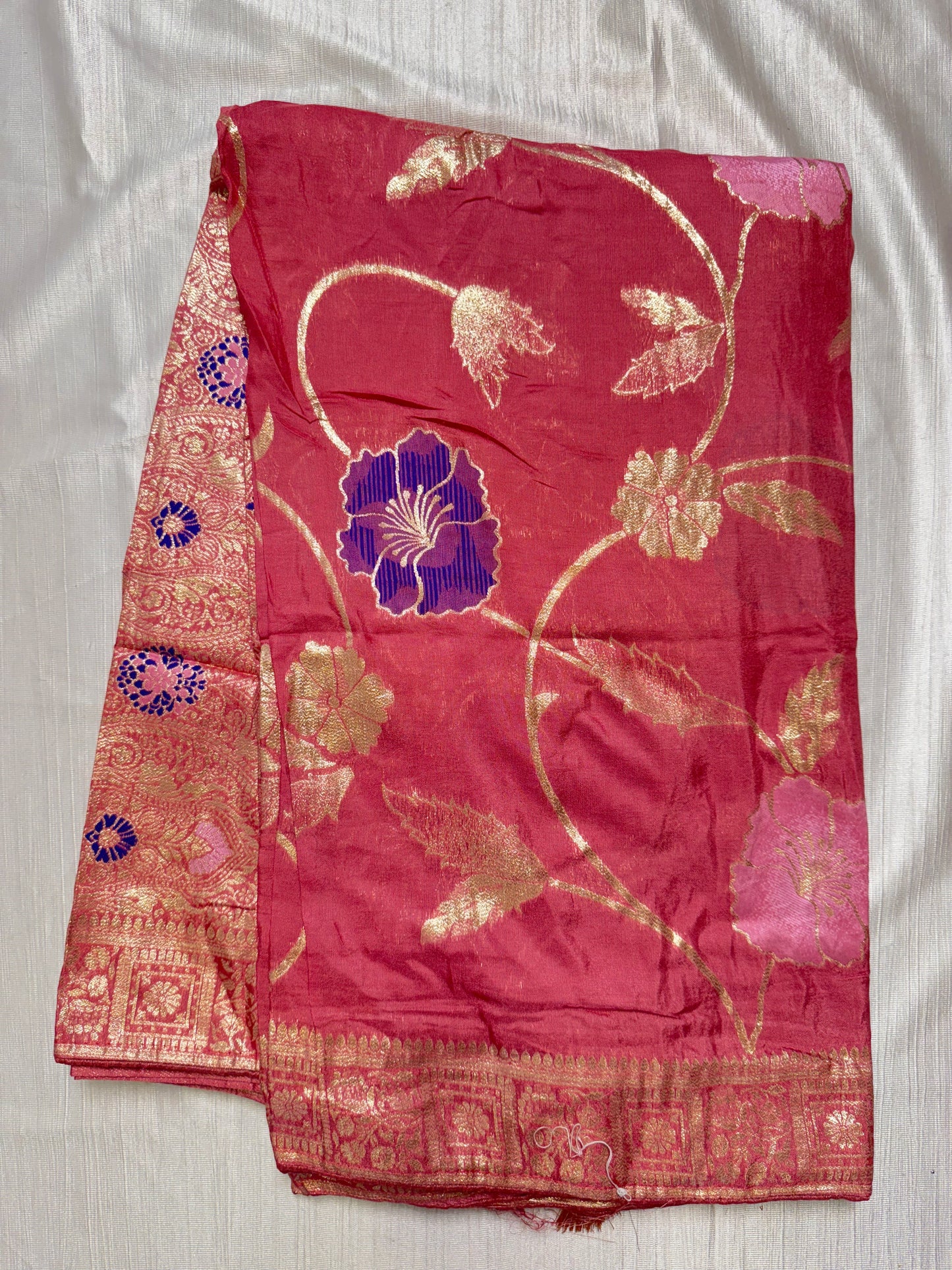 Peach Georgette Saree