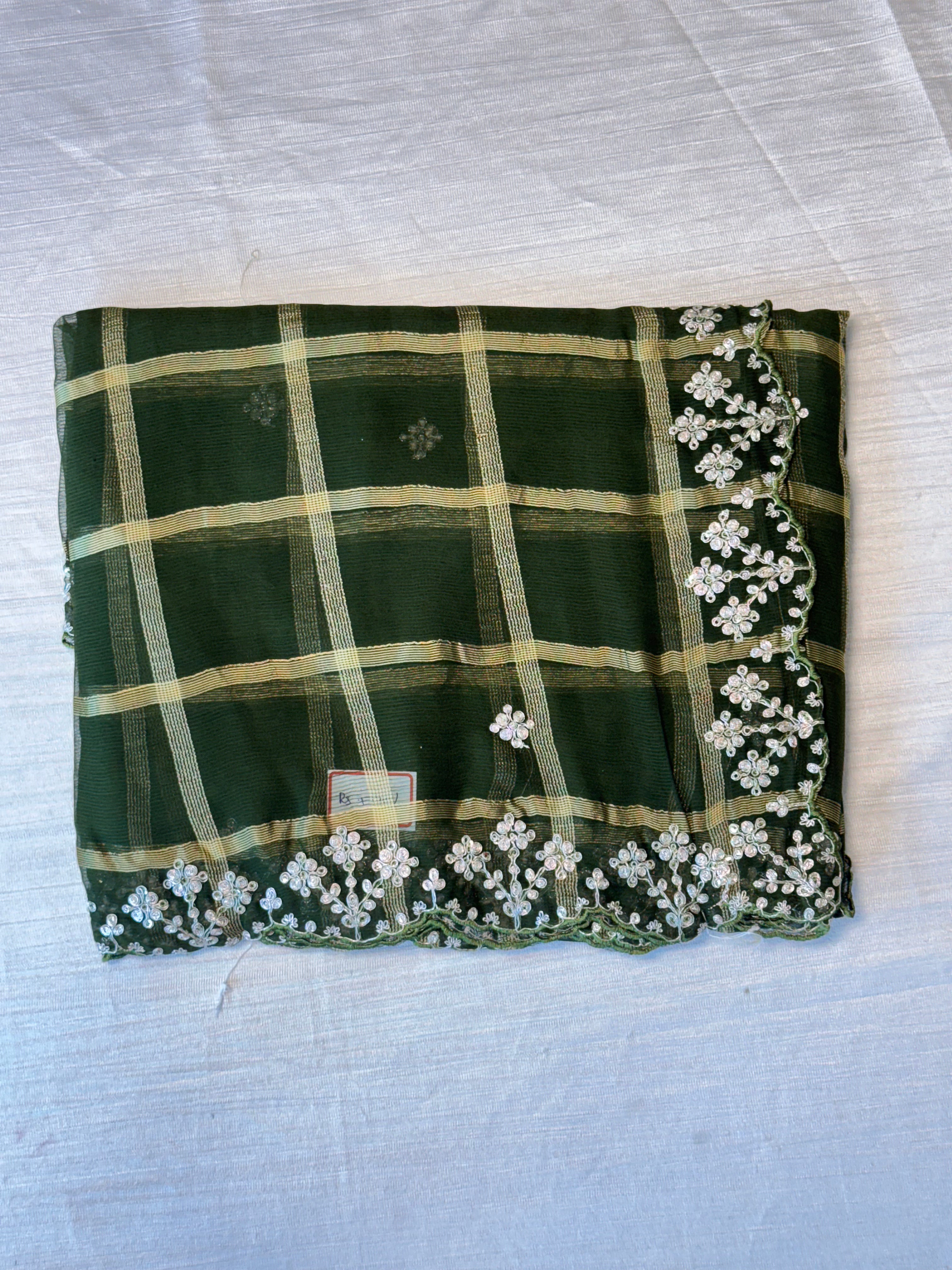 Dark Green Designer Silk Readymade/Easy Saree
