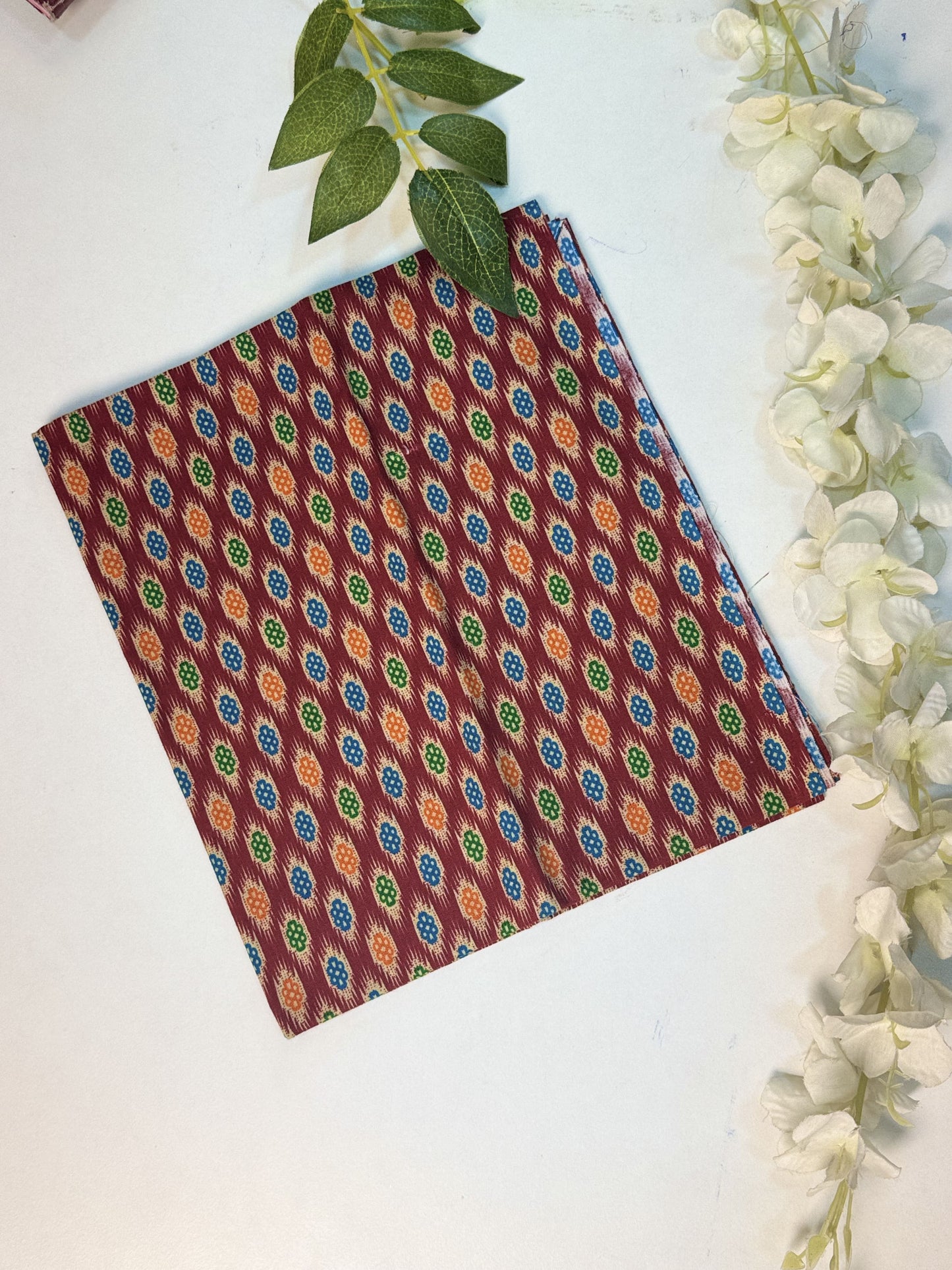 Brown Printed Cotton Blouse