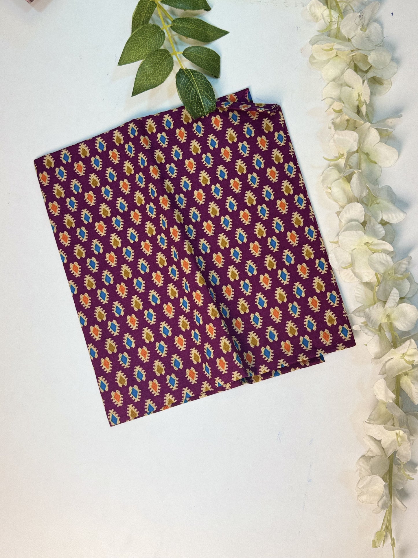 Purple Printed Cotton Blouse