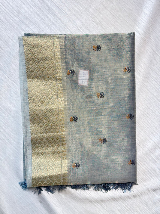 Light Grey Cotton Saree