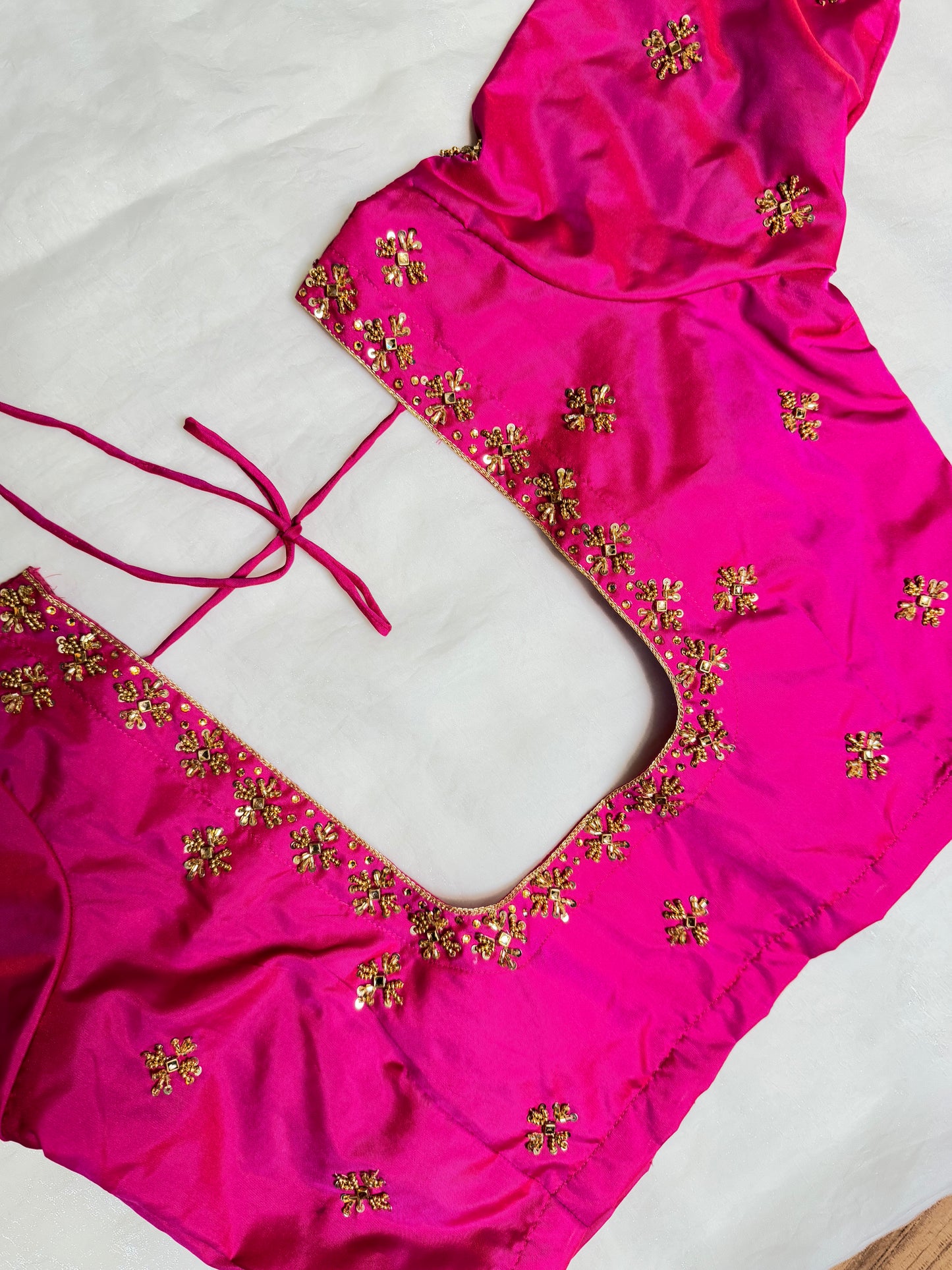 Pink Ready to Wear Hand Work Blouse