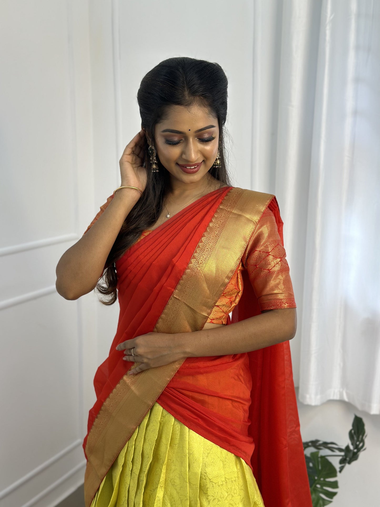 Yellow Half Saree Set
