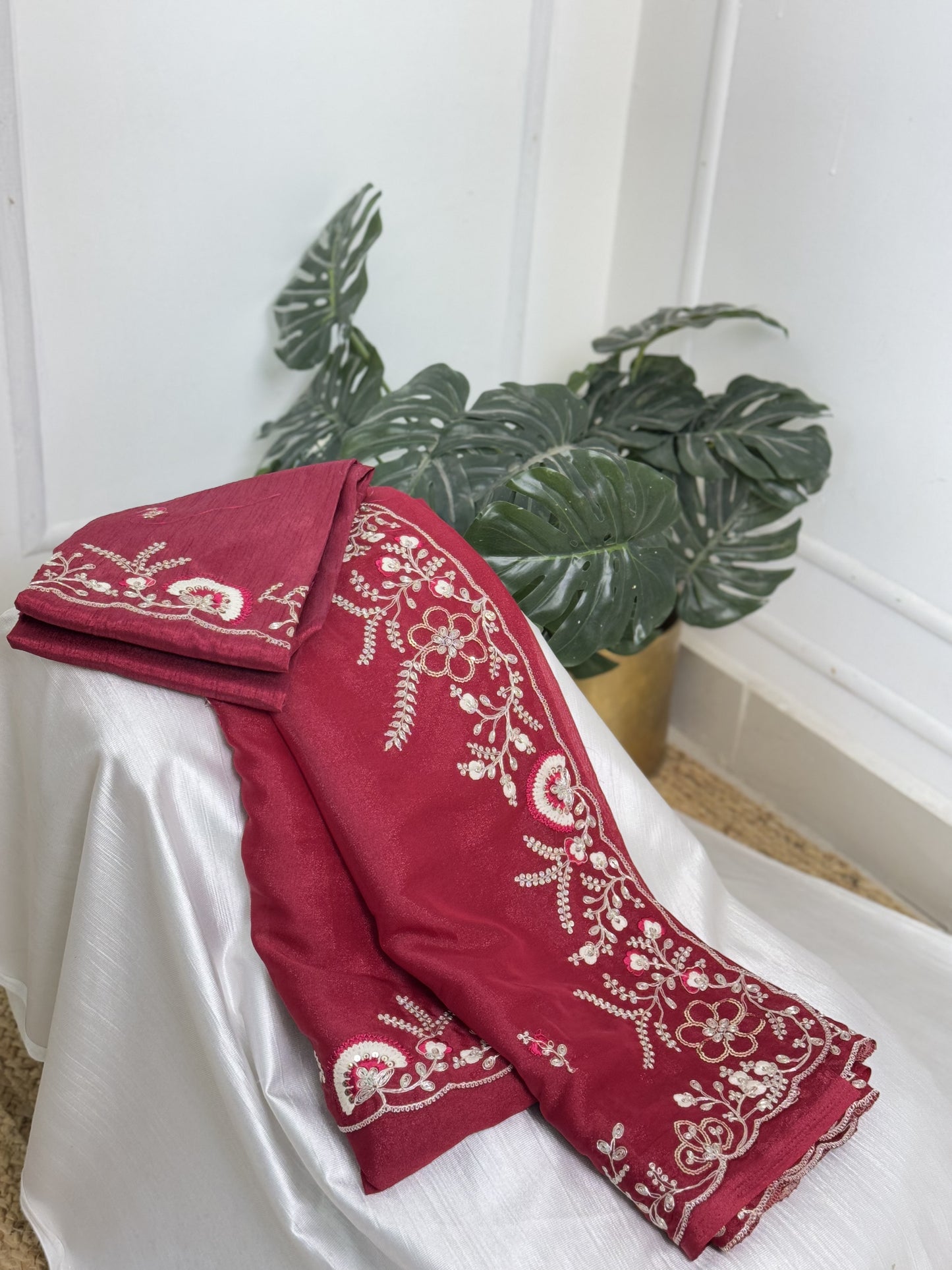 China Rose Designer Saree