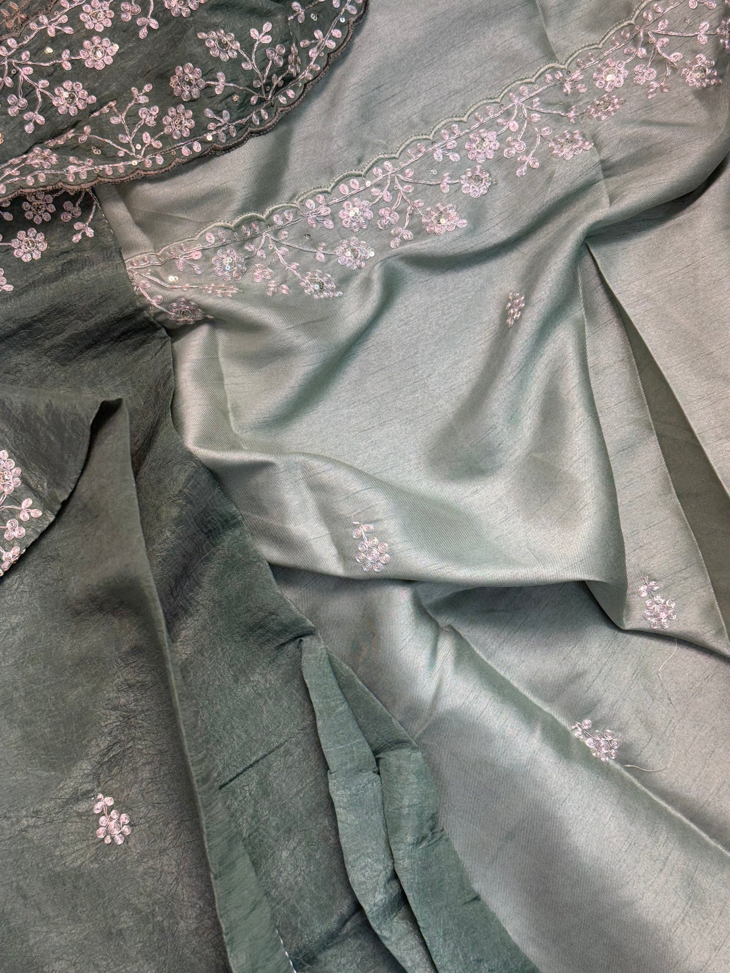 Sea Foam Green Designer Saree.
