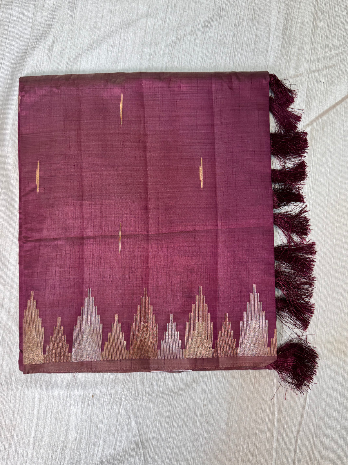 Onion Pink Semi Tussar Saree