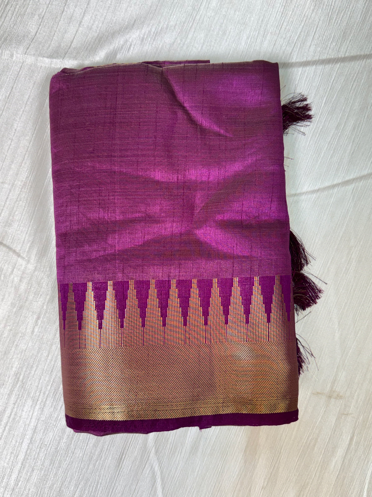 Purple Semi Tussar Saree