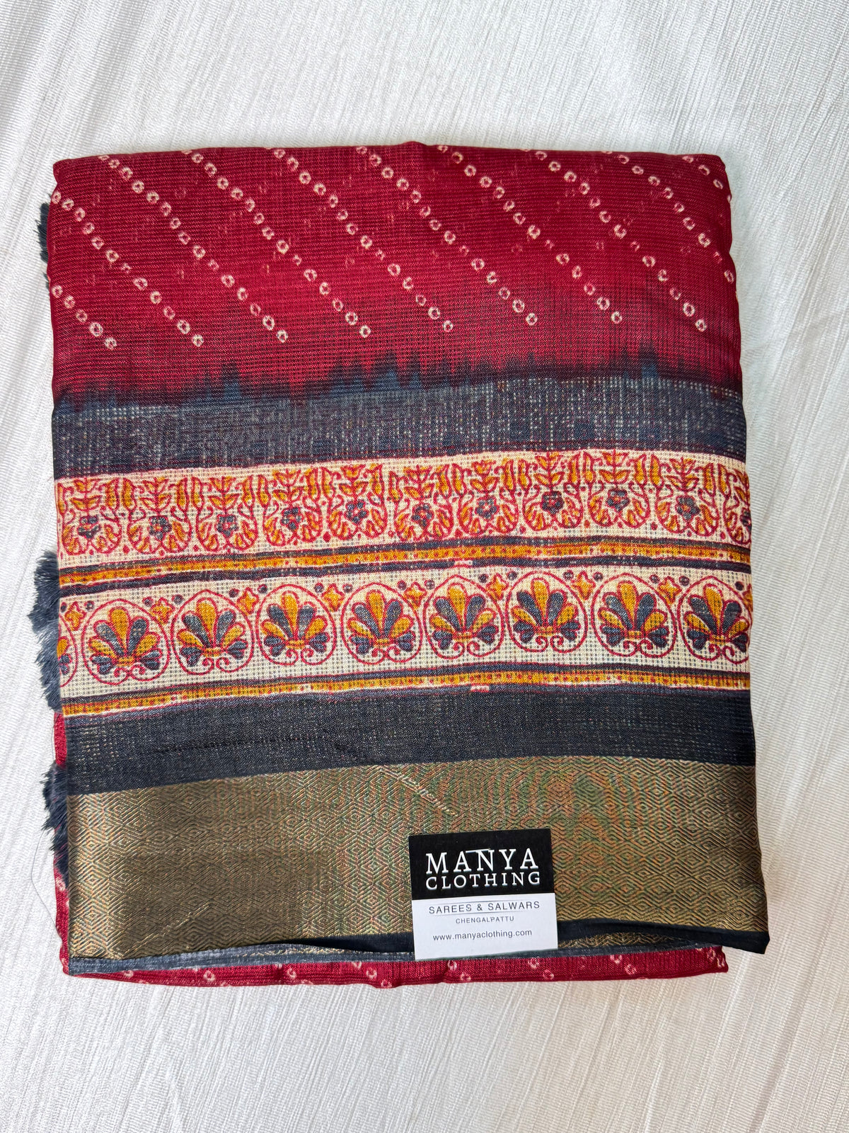 Maroon Kota Cotton Saree