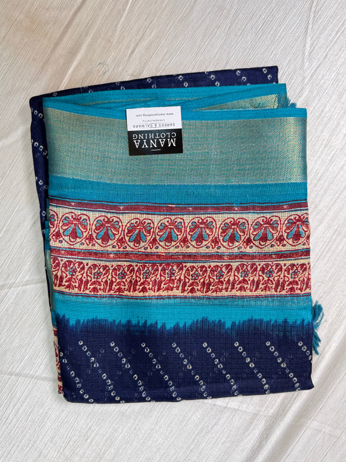 Navy Blue Kota Cotton Saree